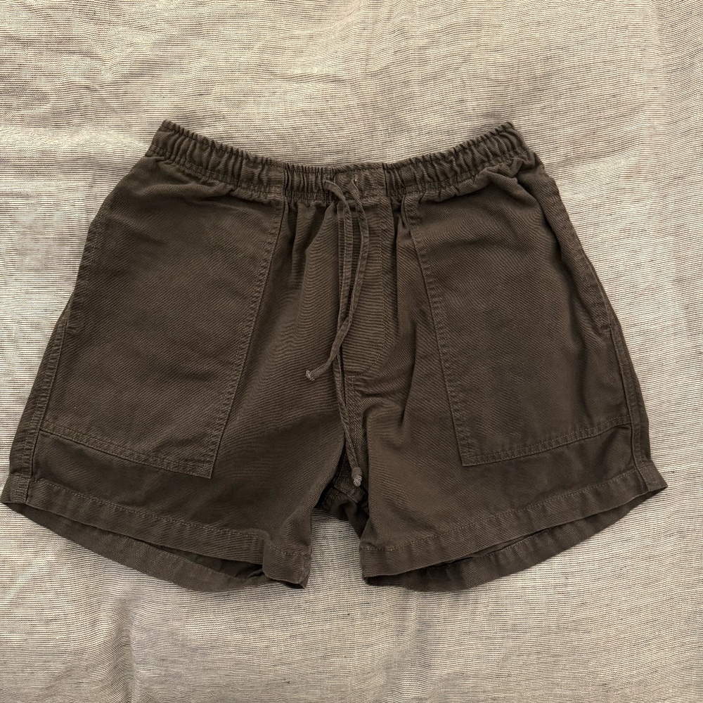 imogene + willie canvas lounge short in faded black